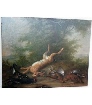 dipinto olio su tela 112x150 cm attribuito a pittore francese della metà del Settecento.