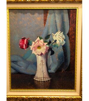 Valentino Ghiglia . Vaso  di rose 