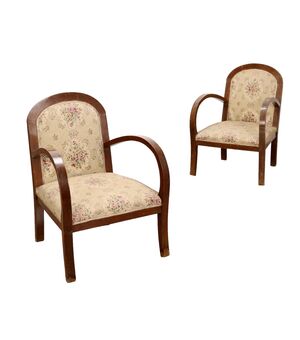 Coppia Poltroncine Déco Italia XX Secolo