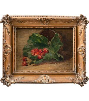 Octave Cartel (Belga, 1884 - 1944) - Natura morta di fragole.