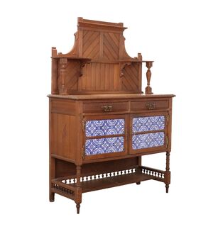 Credenza Liberty in Rovere Italia Inizio XX Secolo