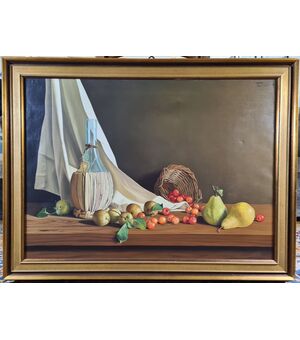 Taricco Michele (1927-2022)." Natura morta con fiasco "