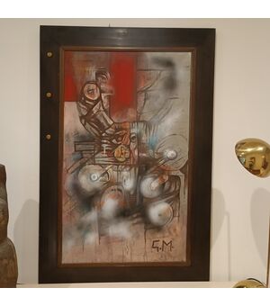 Pittura Brutalista anni '60/70 :Olio su tela 