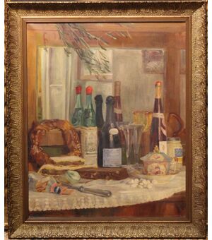 "Composizione  pasquale" olio su tela. Anonimo pittore della prima metà del XX secolo