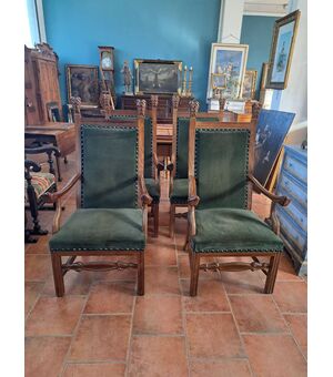 4 seggioloni imbottiti in mogano biondo