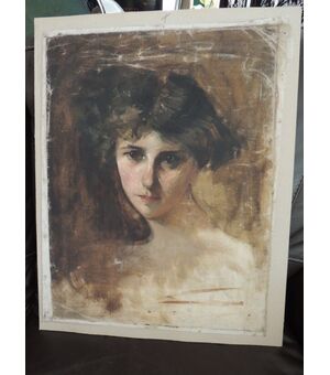ritratto olio su tela, figura femminile