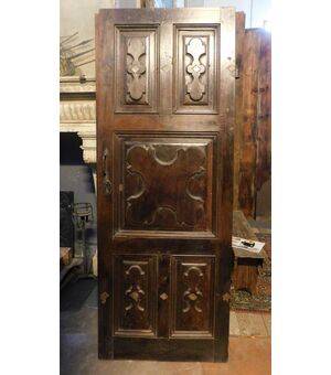 ptci275 n.4 doors carved in walnut, epoch &#39;600, mis. 81 x 216     