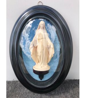 Bassorilievo in schiuma di mare ( magnesite ) raffigurante La Madonna..Firma Mattei.Francia.