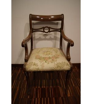 Antica poltrona stile Regency del 1800 in mogano
