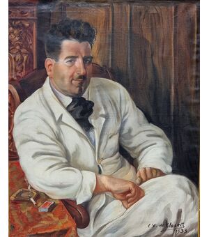 Ritratto d'uomo, firmato Louis-Xavier-Amédée Closets d'Errey, 1933