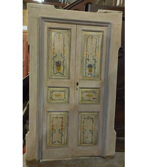 ptl437 lacquered door with frame, mis. h cm 207 x 126 width     