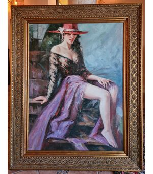 “Figura femminile con cappello rosso”. 