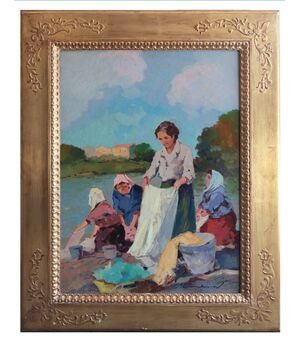 Carlo Domenici (Livorno 1897-1981) le lavandaie