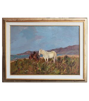 Carlo Domenici (Livorno 1897-1981)  Cavalli