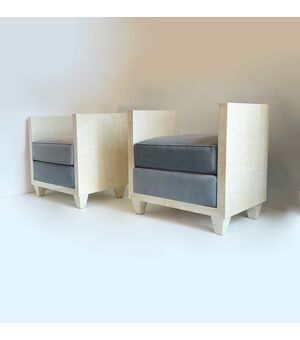 Panchette pergamena e velluto - stile Decò