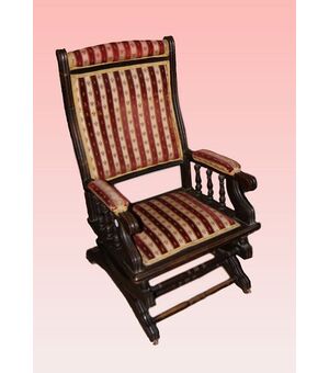 Poltrona oscillante francese del 1800 in palissandro