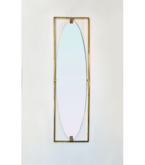 Specchiera con cornice in ottone - Vintage