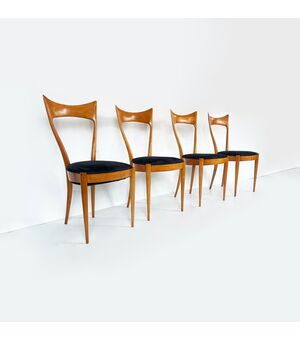 Sedie - faggio e velluto blu