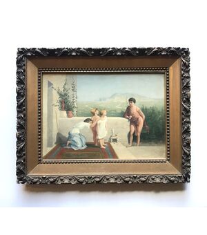 "La sorpresa"- primi XIX secolo -olio su tela - Francia