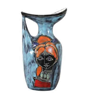 Vaso in ceramica decorata a smalto anni '60 PREZZO TRATTABILE
