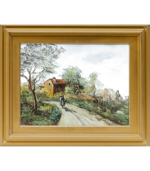 Coppia di paesaggi firmati De Mattia - Italia '900 - Olio su tela