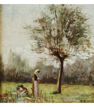 Paesaggio - Italia inizi '900 - olio su tela