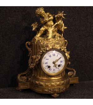 French clock in gilded bronze