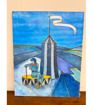 Dipinto a smalti policromi, arte moderna e contemporanea, 76x59 cm. Stato molto buono, XX sec.