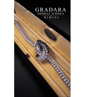 Bracciale  a nodo  con  Zaffiri  e  Diamanti  per  5.5  ct. 