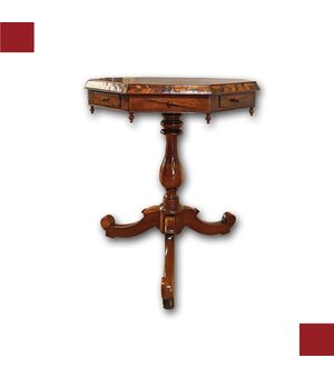 TAVOLINO CARLO X CON PIANO INTARSIATO PRIMO XIX SECOLO