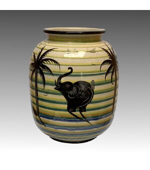 ROMETTI, UMBERTIDE, vaso ceramica decorata a mano