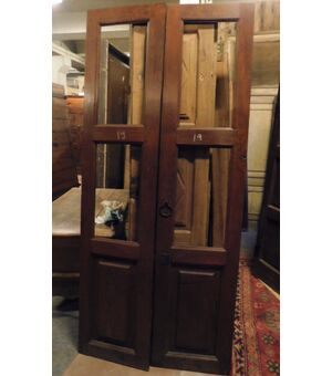 pti646 - glass door with two doors, measuring cm l 100 xh 222 x th. 3 cm     