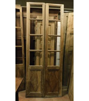 pti663 - simple glass door with two doors, measuring cm l 105 xh 272 x th. 2.5     