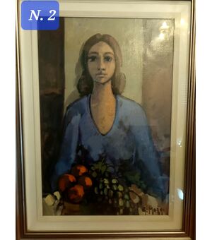 DIPINTO AD OLIO "FIGURA IN BLU" G.MAGGI 