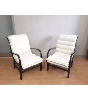 COPPIA DI POLTRONE MARCHIATE MERONI E FOSSATI LA RIPOSANTE ANNI '40 PUBBLICATE