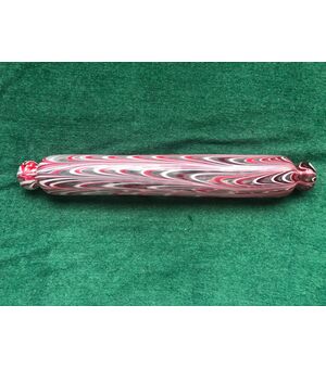 Blown glass rolling pin with ribbed inclusions England     
