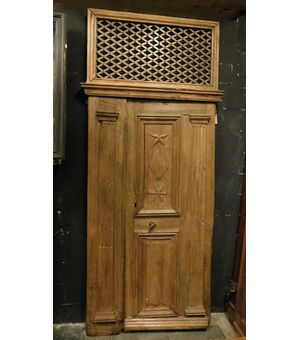 pti674 - porta in rovere, epoca '700, Francia, cm l 112 x h 276  