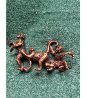 Bronze statue depicting three monkeys Austria.     