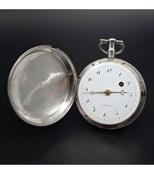 Orologio da tasca savonette, scappamento a verga, fine 700 