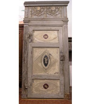 ptl246 porta dipinta, epoca Luigi XVI, mis. max h cm 286 x l cm 135