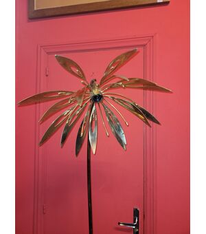 Lampada da terra anni '60 Gabriella Crespi Lamter Milano Ottone