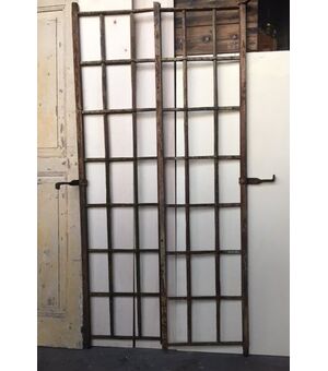  ptci519 - porta in ferro a due battenti, epoca '700, mis. cm 95 x h 197 