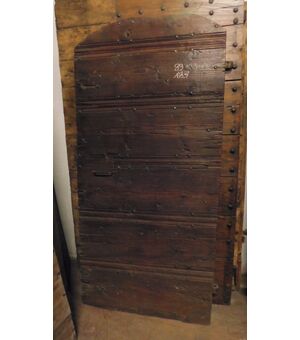 ptir425 rustic chestnut door, arched, 19th century, size cm l 89 xh 185     
