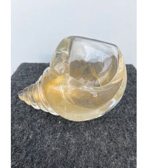 Shell-shaped glass vase Seguso manufacture, Murano.     