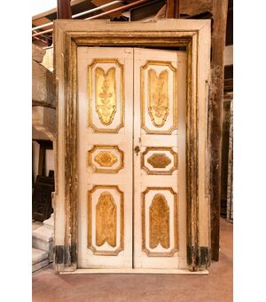 pts734 - n. 3 porte laccate e dorate, provenienza Veneto, epoca '700  