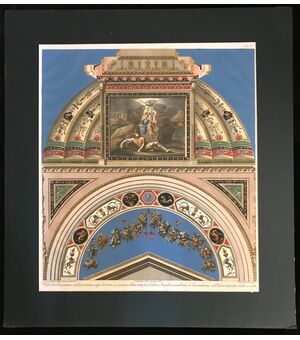 Stampa Loggia Raffaello al Vaticano con passe-partout XX secolo-Sogno Giacobbe