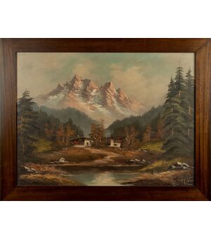 Scholz - Paesaggio dolomitico con baita