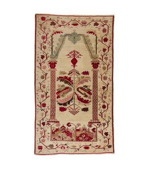 Antique collectible GHIORDES prayer rug     
