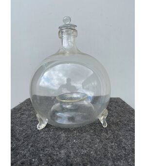 Lightweight blown glass apothecary bottle with open and raised bottom.Modena or Venezia.     