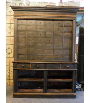 arm99 - pharmacy / herbalist cabinet, first half of the 19th century, cm l 173 xh 237     